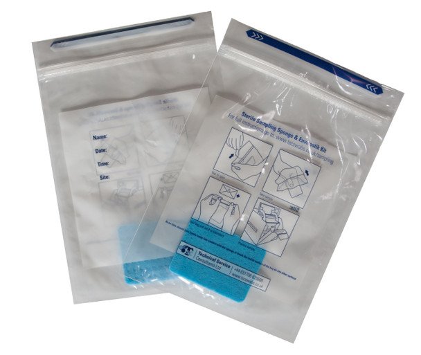 Swab 50cm² Blue Sponge with BPW in Bag Pk 200